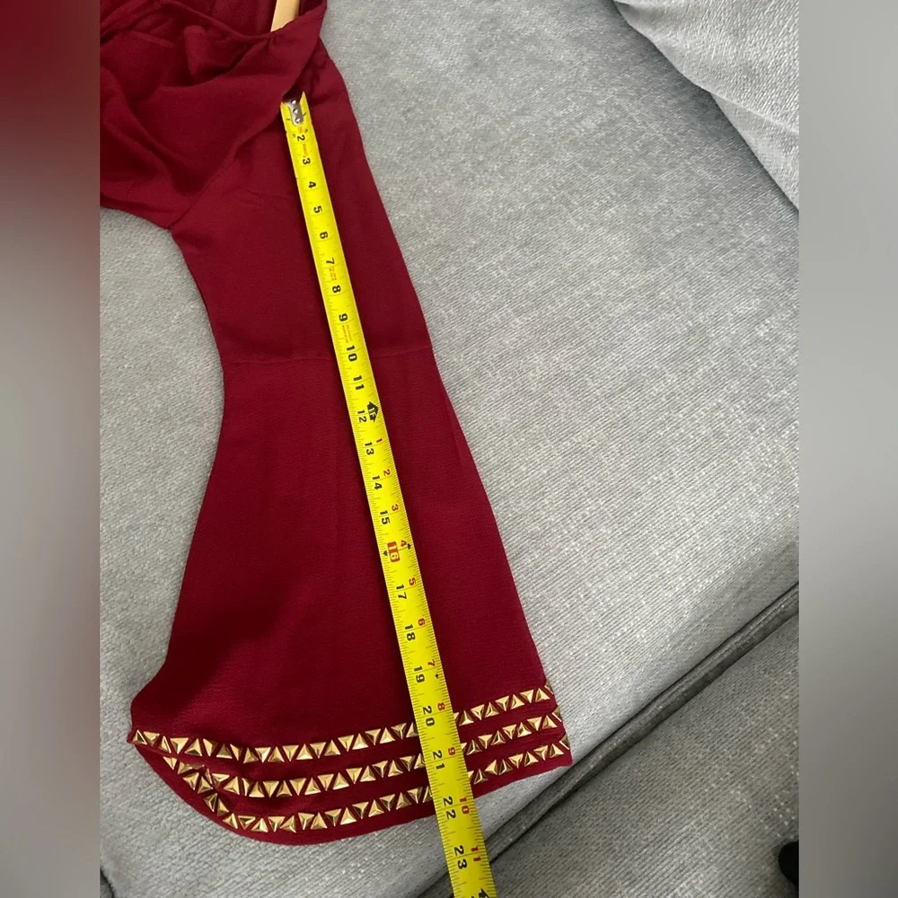 Michael Kors Red Golden Boho Studs Holiday Flowy Tunic Mini Dress size M - Picture 15 of 16